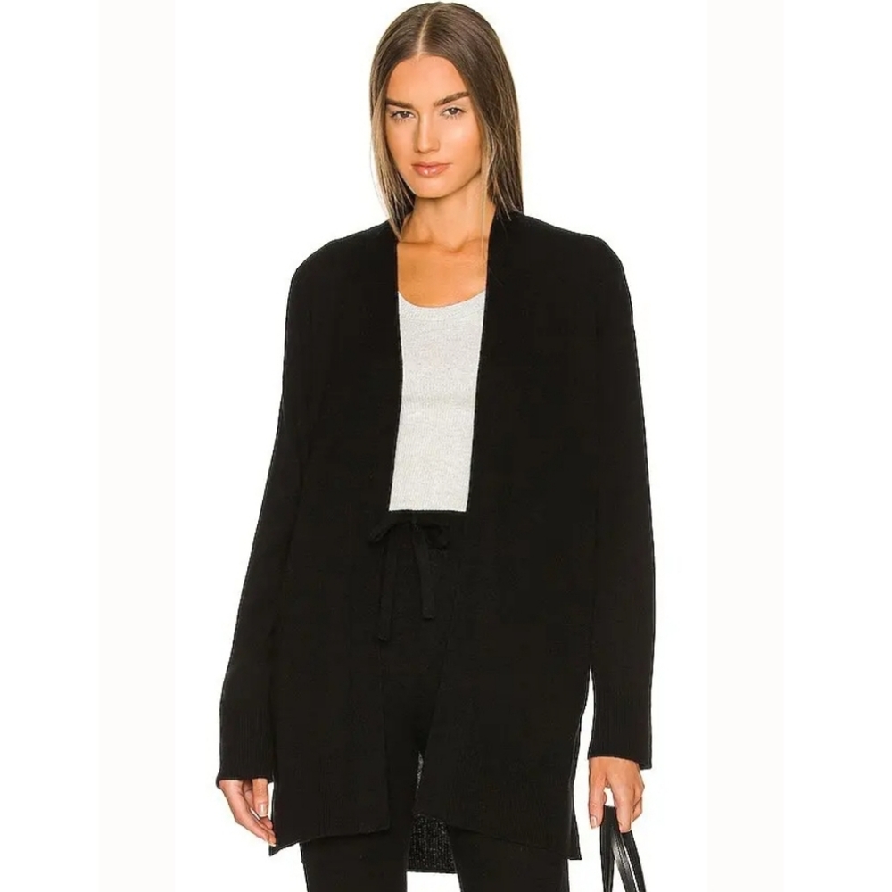 Weekend Stories Cashmere CardiganTanner Black Recycled  Relaxed Fit Size Small